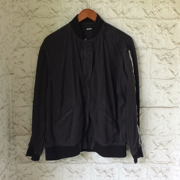 Hudson Jeans Nova Varsity Striped Bomber Jacket - Picture 2 of 8